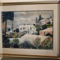 A08. St. Georges Bermuda watercolor on paper by Fred Messersmith ca. 1994. Artwork: 21”h x 28.5”w 